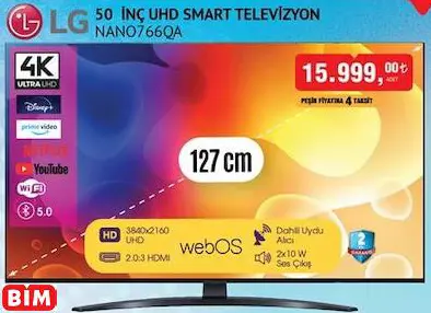 LG 50  İNÇ UHD SMART/AKILLI TELEVİZYON NANO766QA